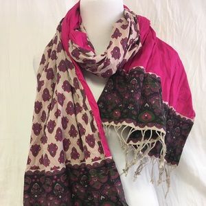 Old Navy Scarf Wrap Double Layer Print & Solid